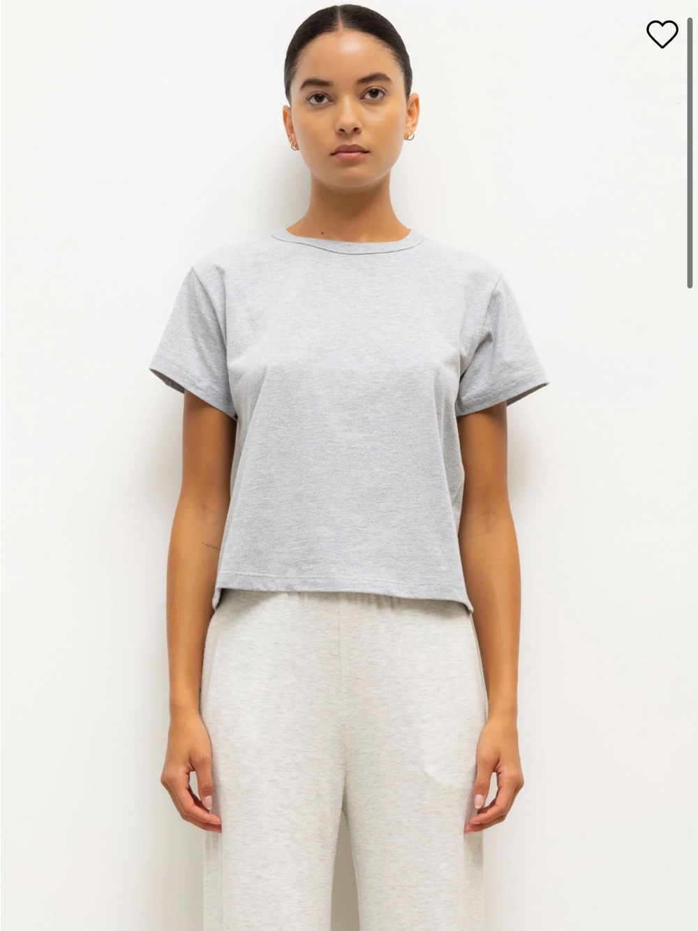 LESET Margo tee in heathered grey size small
